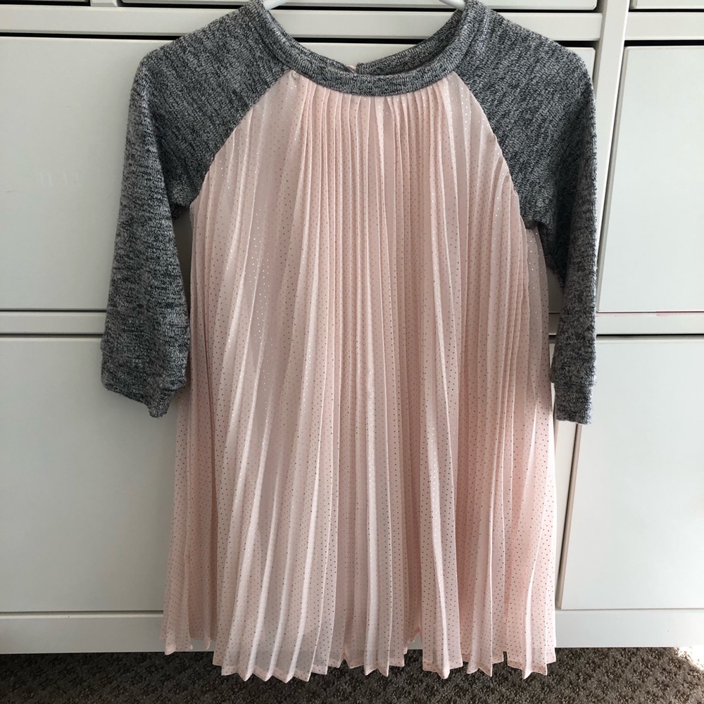 Baby Gap Pleated 3T Pink Gray Dress